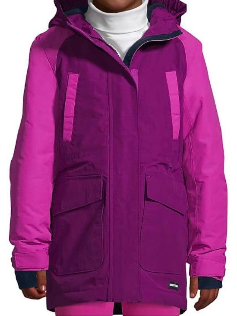 Lands' End Girls Squall Parka Verbena/fuchsia Plum Kids - Large 10-12